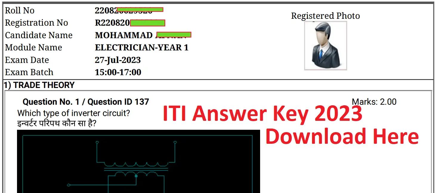ITI Answer Key 2023